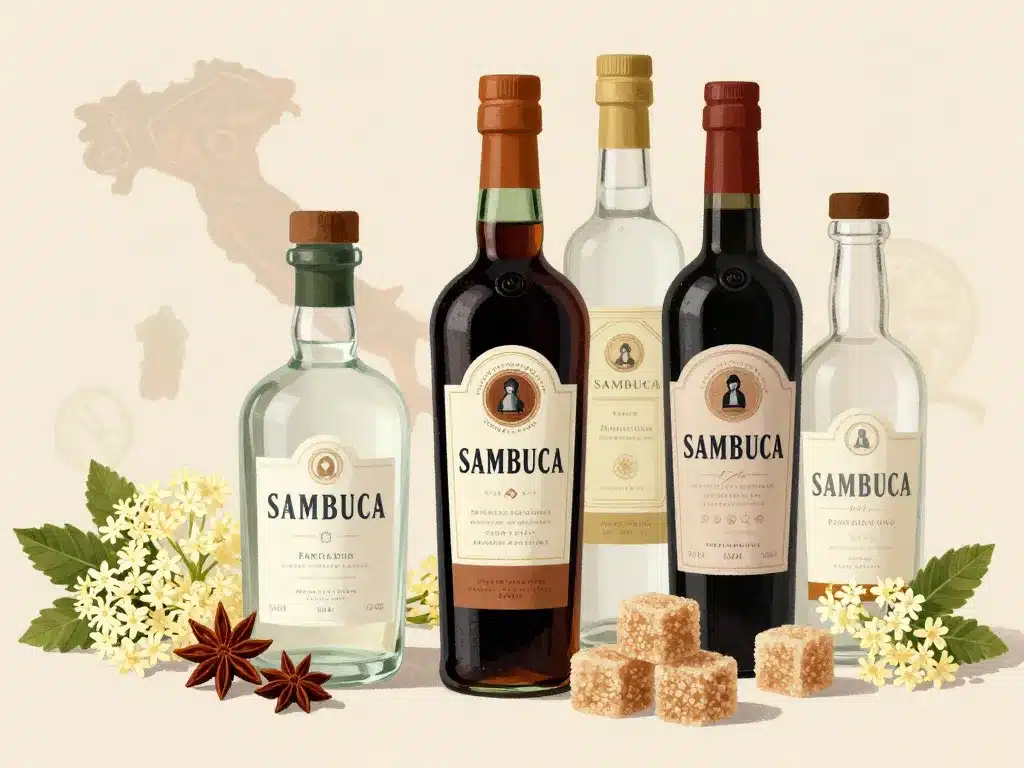 sambuca ingrédients star anis sureau sucre styles