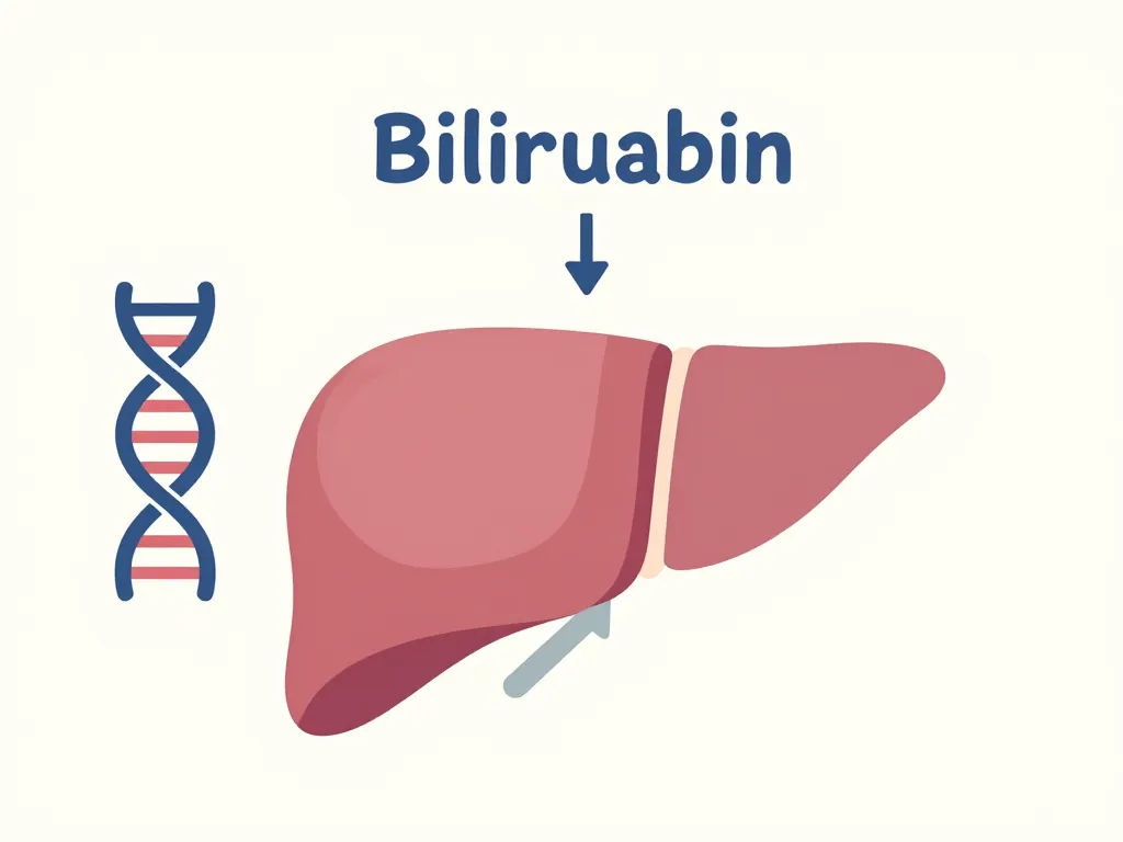 schéma du foie et génétique du syndrome de gilbert