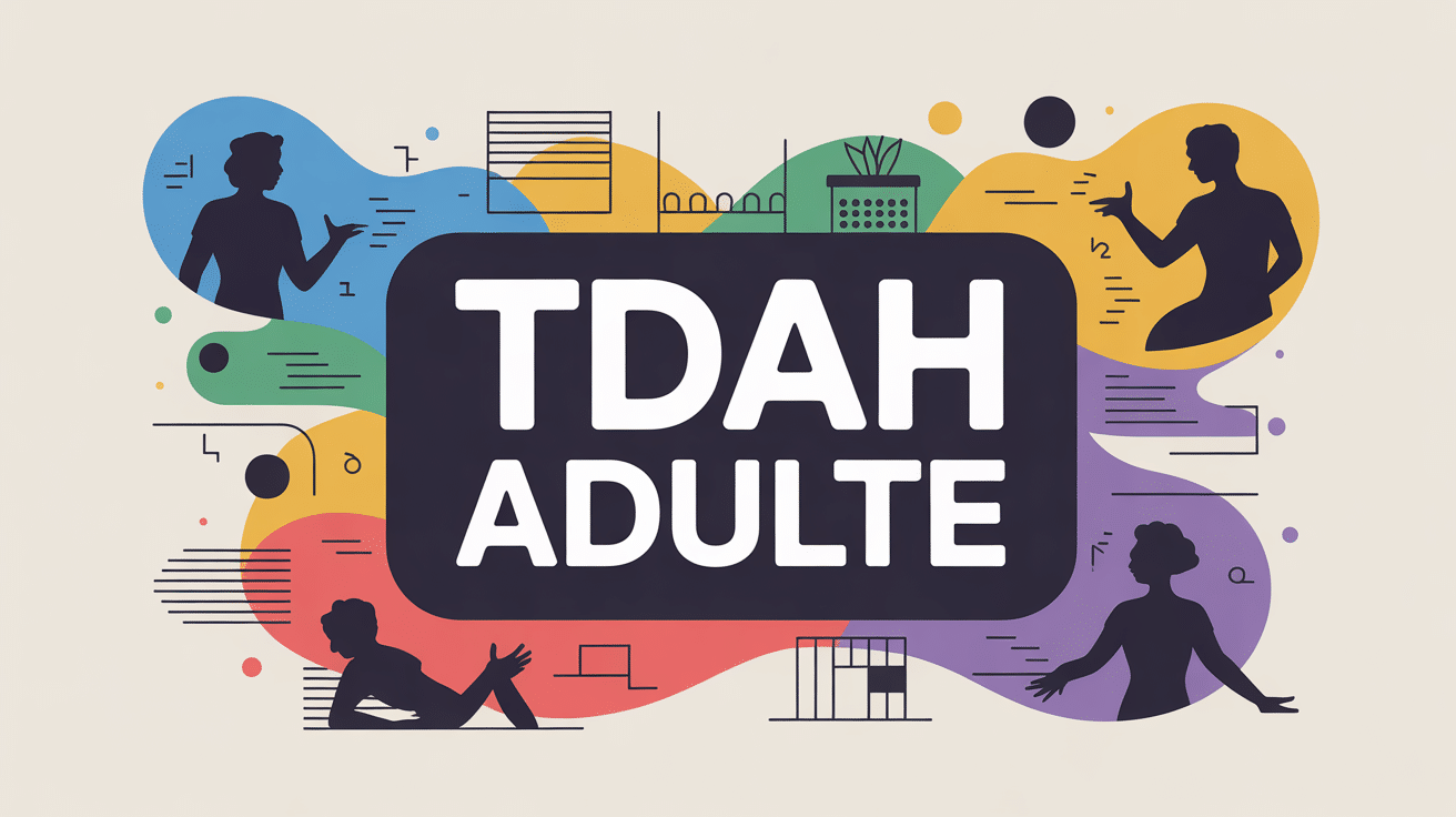 Illustration vectorielle TDAH adulte avec éléments quotidiens