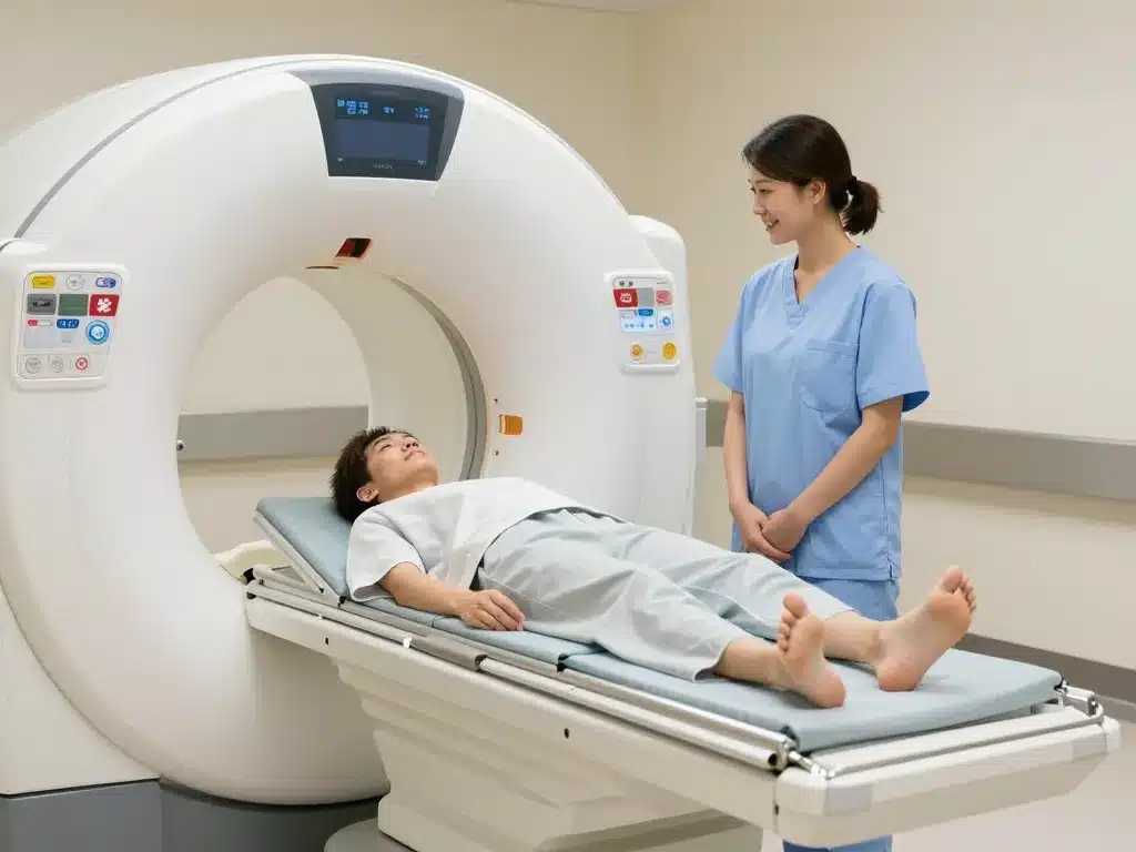 tdm thoracique examen patient sur lit scanner