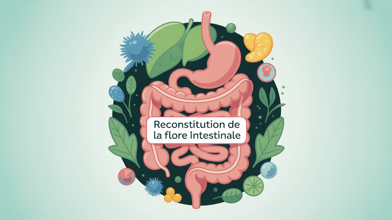 Illustration combien de temps pour reconstituer la flore intestinale écosystème équilibré