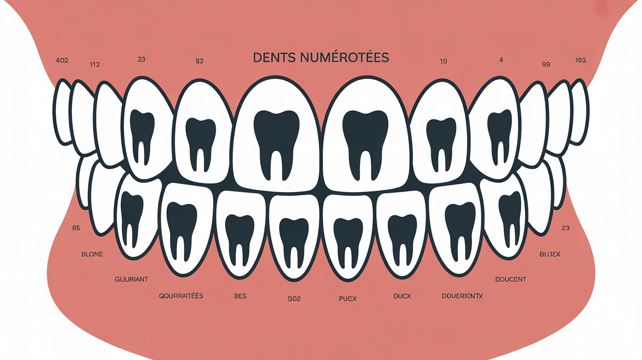 schéma dentaire dents numérotées quadrants titre