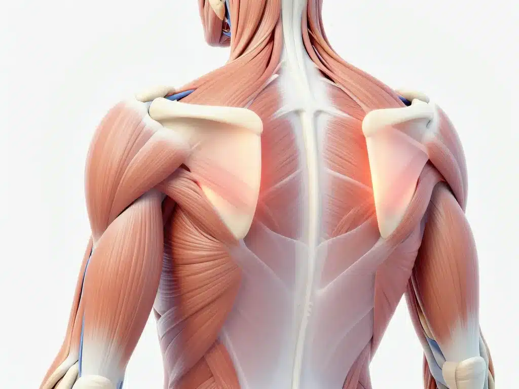 Schéma anatomique douleur dans les omoplates muscles et nerfs