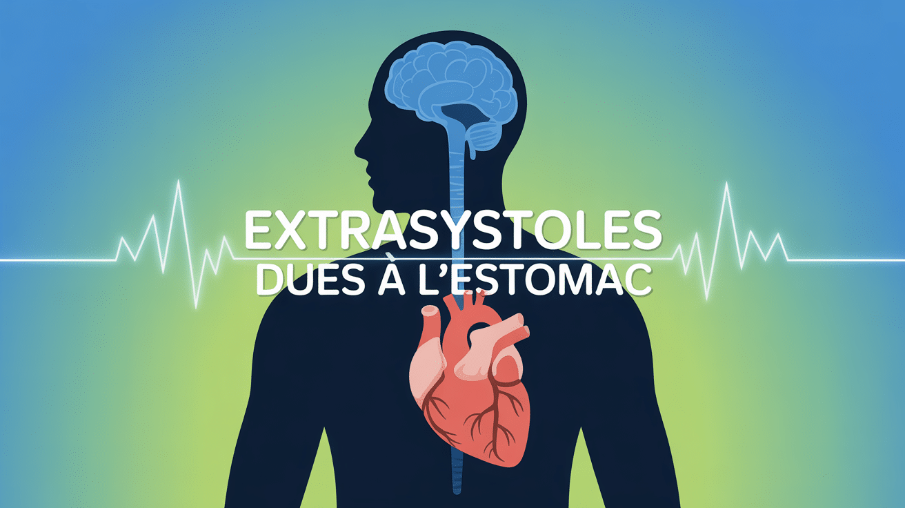 Illustration de extrasystoles dues a l'estomac, lien estomac et cœur