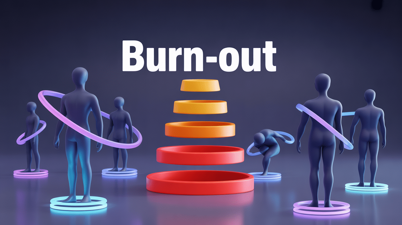Illustration du processus des 12 étapes du burn-out