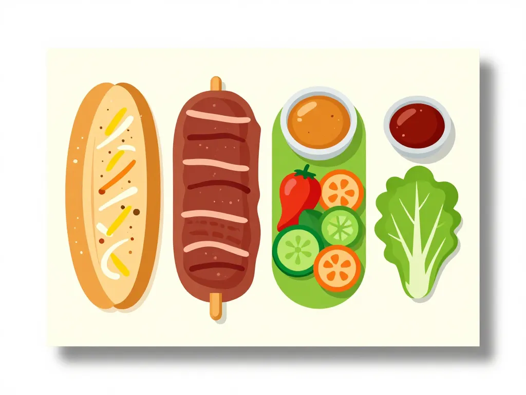 Schéma des composants et calories d’un kebab