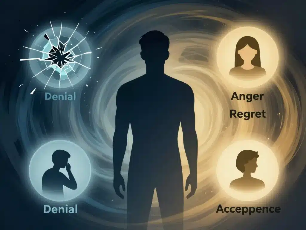 les phases de la rupture chez l'homme illustration étapes principales