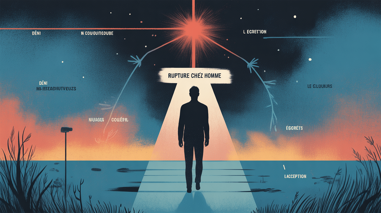 les phases de la rupture chez l'homme parcours émotionnel illustration