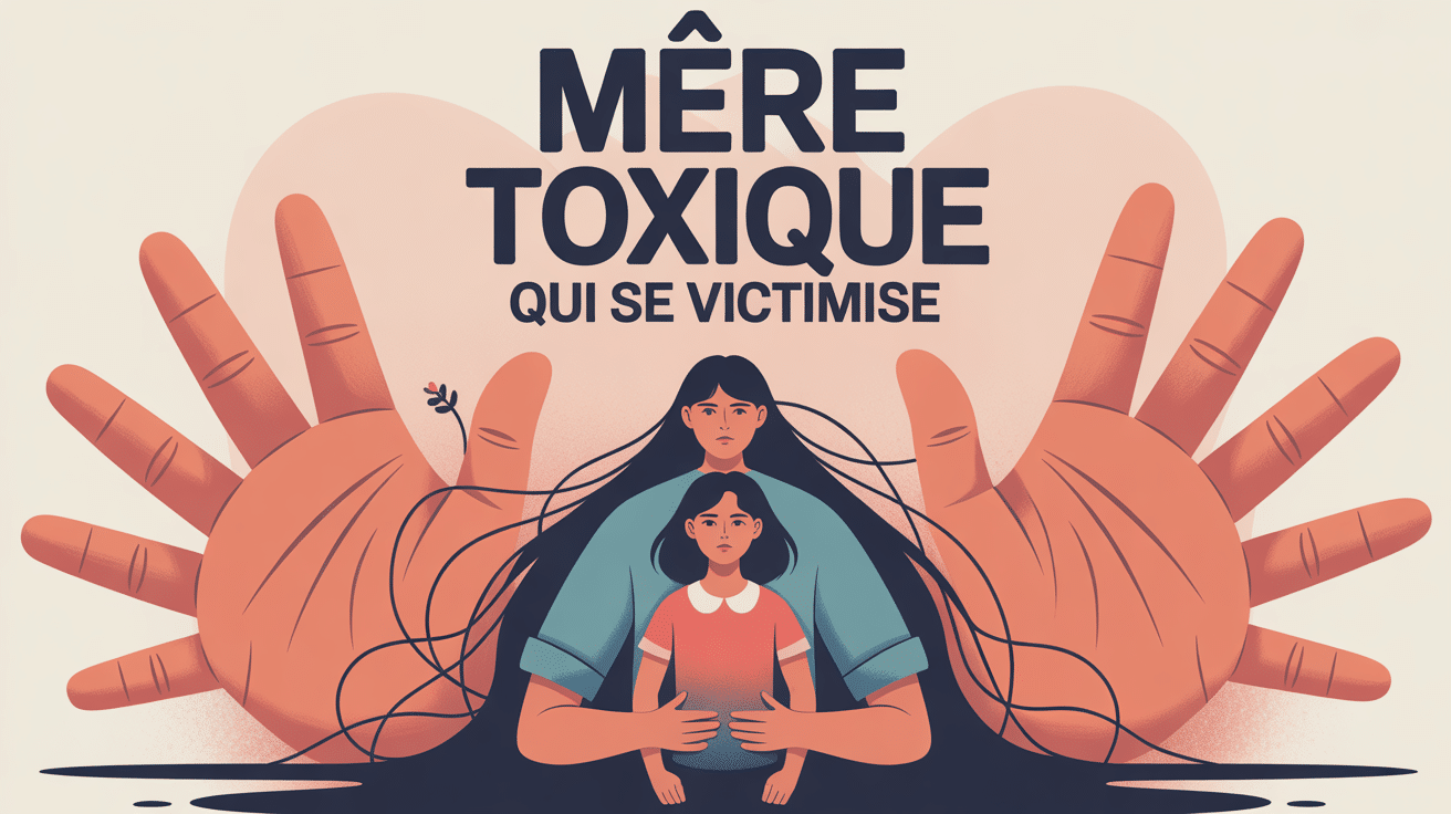 Illustration mère toxique qui se victimise emprise émotionnelle