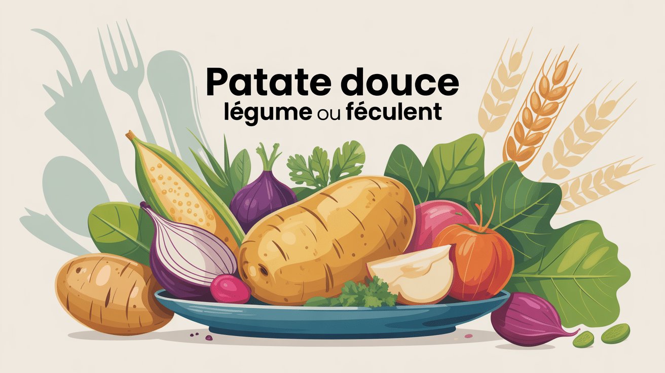 Patate douce legume ou feculent assiette nutrition visuelle