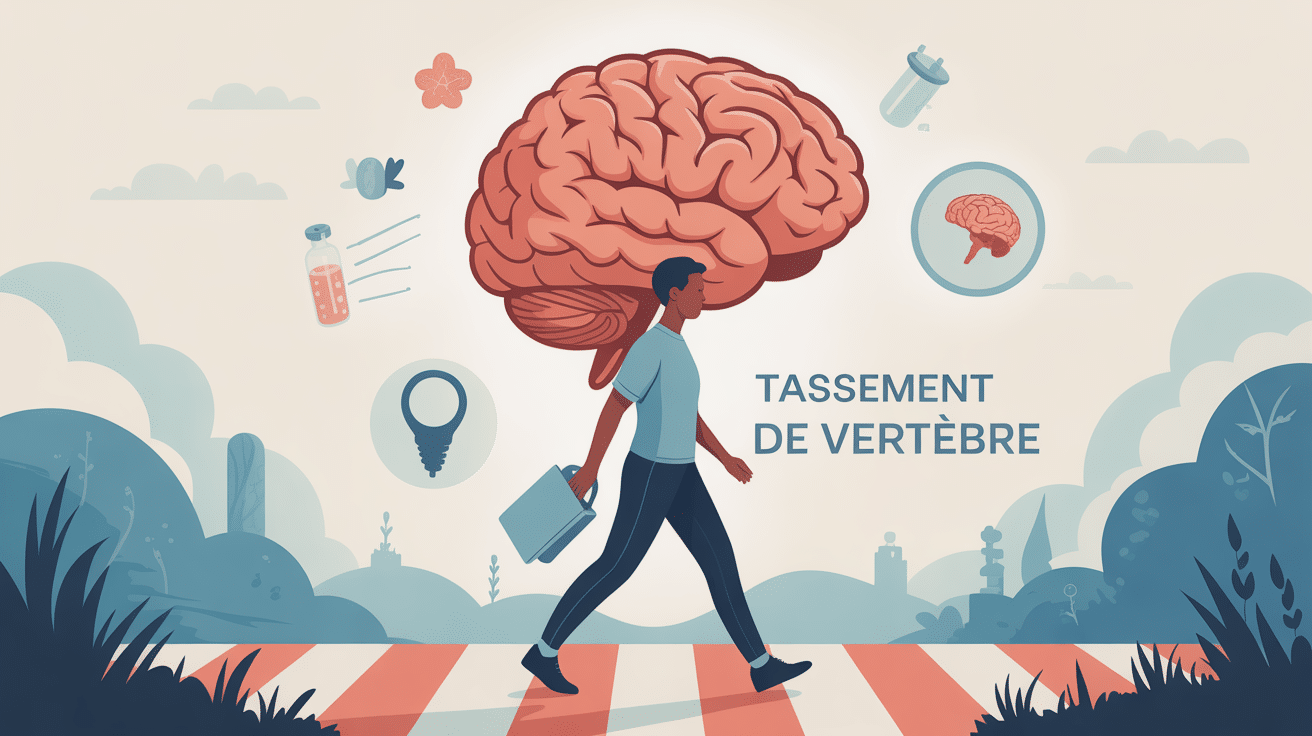 peut-on marcher avec un tassement de vertèbre en sécurité illustration vectorielle