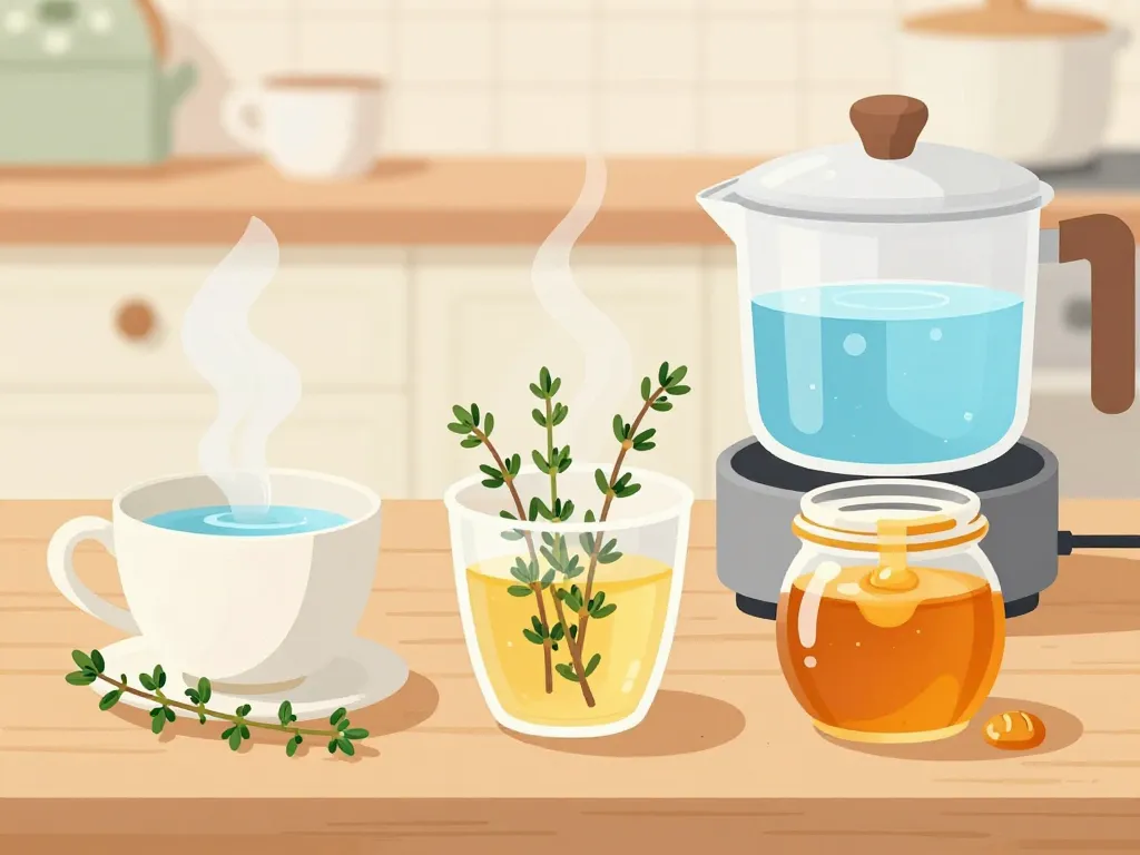 Préparer tisane de thym et miel à la maison