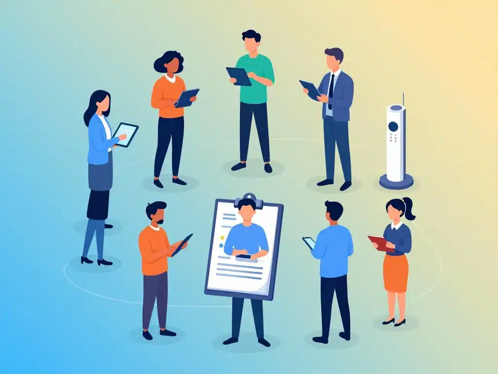 Silhouettes méthodes recueille de données illustration