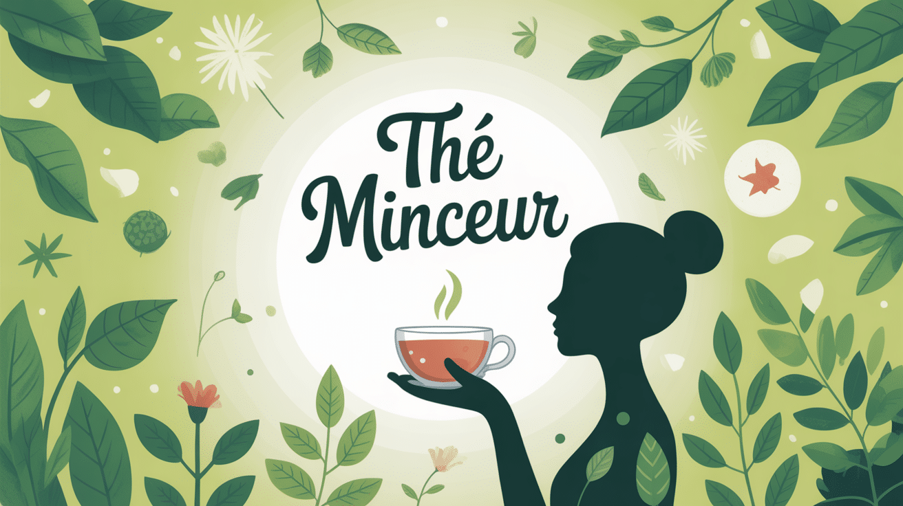 thé minceur illustration silhouette tasse ambiance bien-être