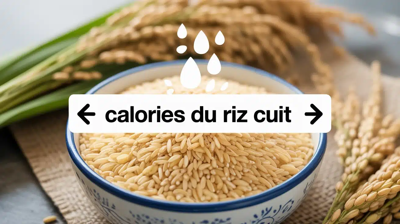 illustration vectorielle calories du riz cuit avec grains cru et cuit