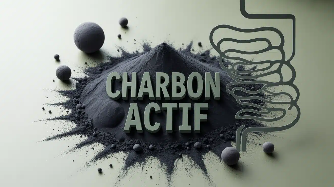 Illustration charbon actif poudre et granulés digestion