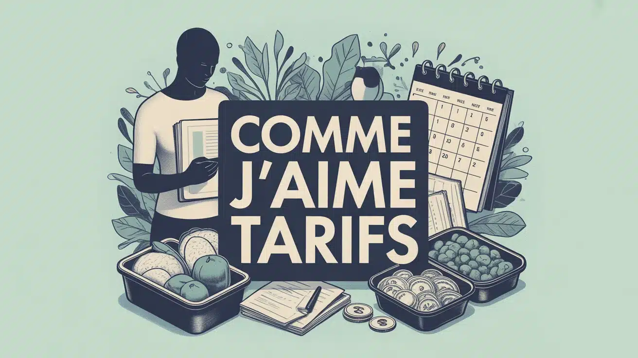 Illustration vectorielle sur Comme J'aime tarifs avec budget repas et calendrier