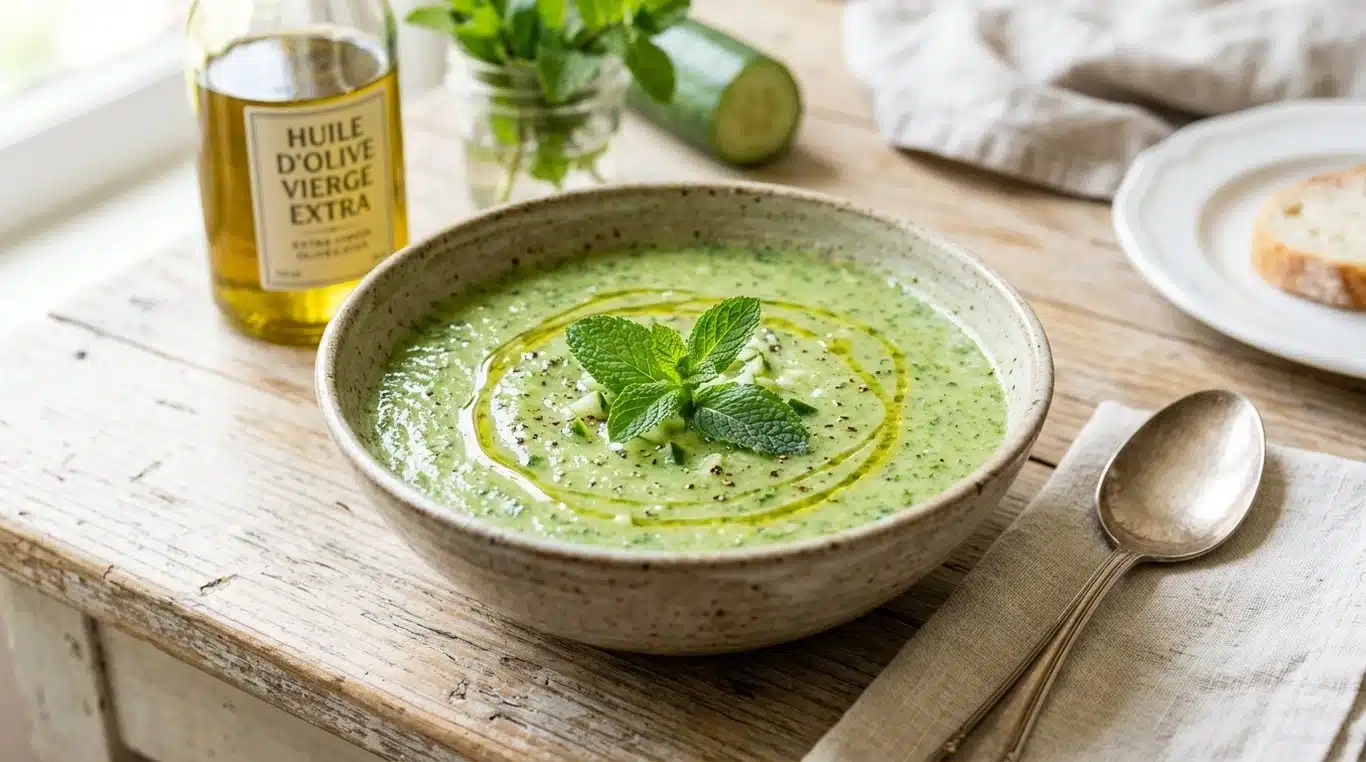 Gazpacho de concombre à la menthe rafraîchissant