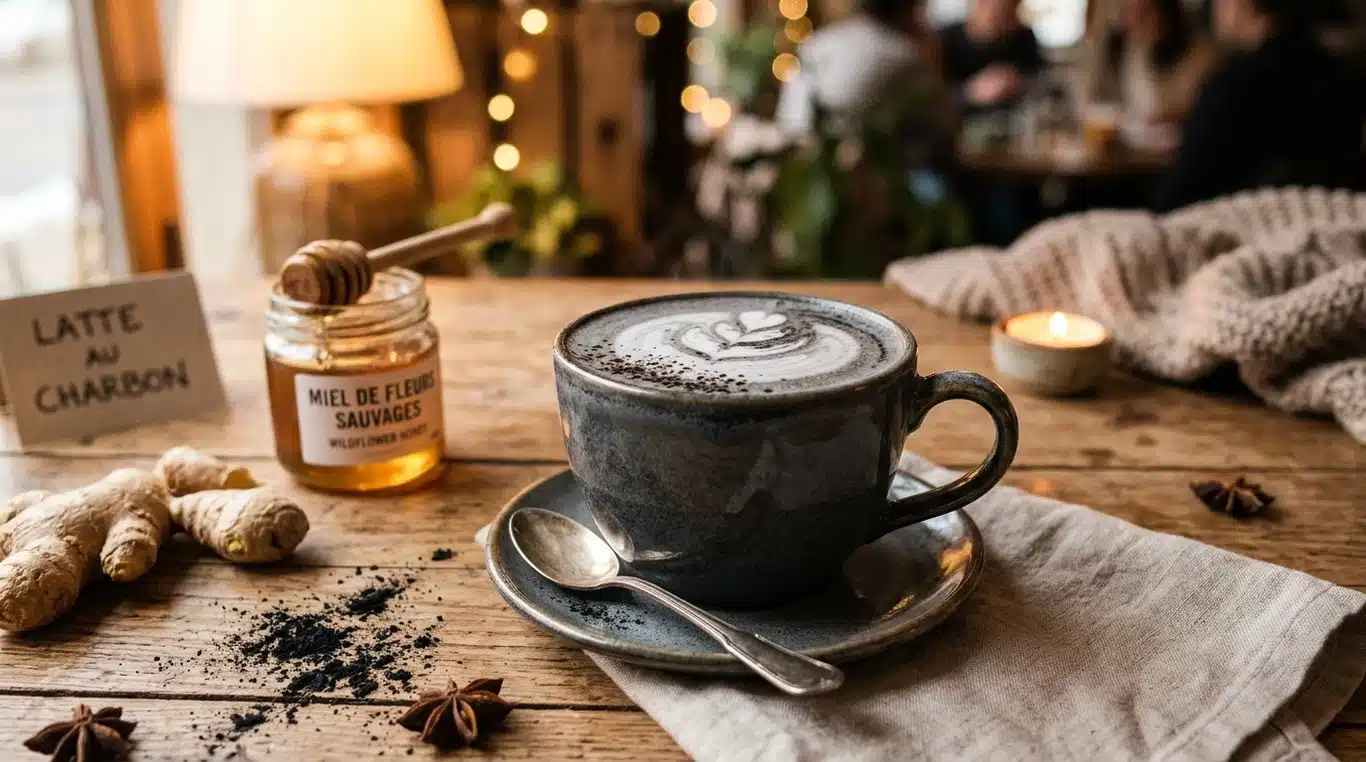 Boisson au charbon actif pour le soir