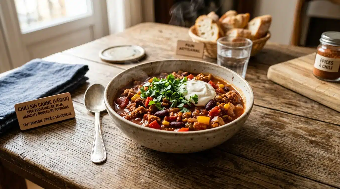 Bol de Chili Sin Carne aux protéines de soja