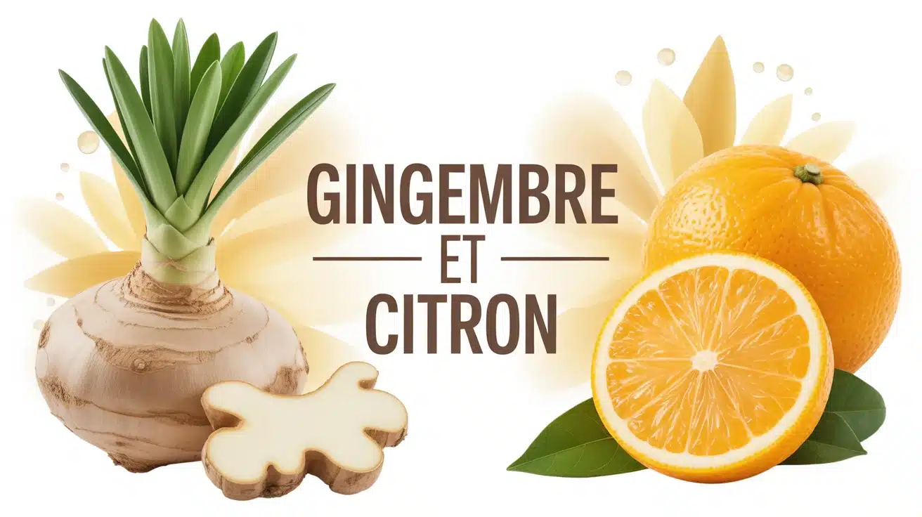 Illustration gingembre et citron naturel et frais