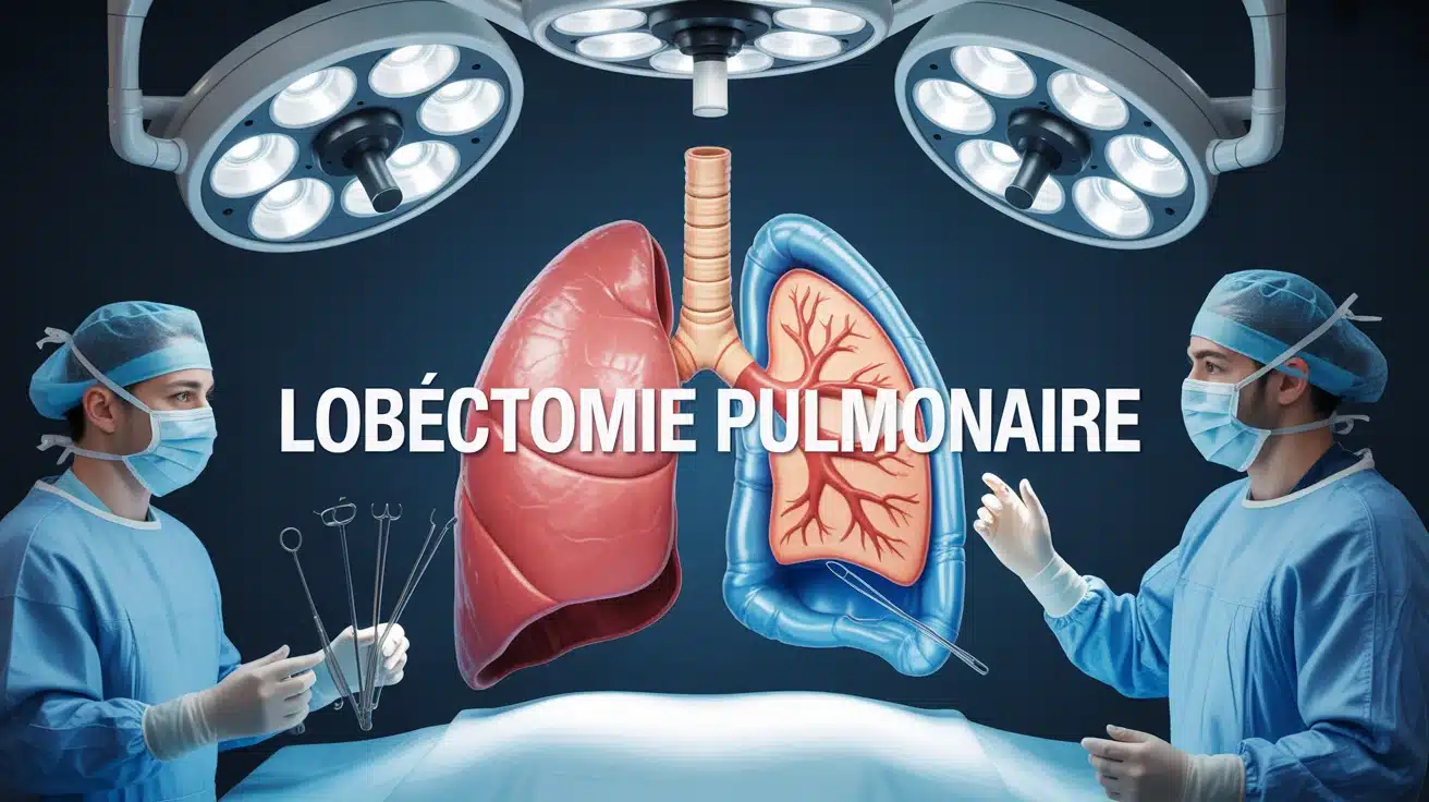 Illustration vectorielle lobectomie pulmonaire chirurgie robotique