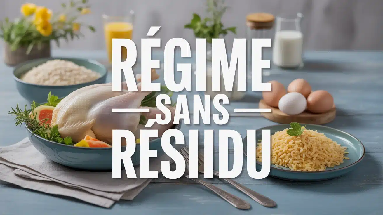 repas sain régime sans résidu poulet riz œufs durs