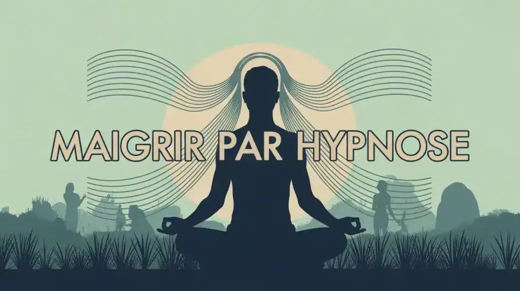 Illustration vectorielle maigrir par hypnose méditation et ondes apaisantes