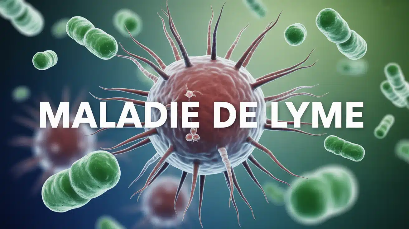 Illustration vectorielle de la maladie de Lyme avec bactérie et microbiome