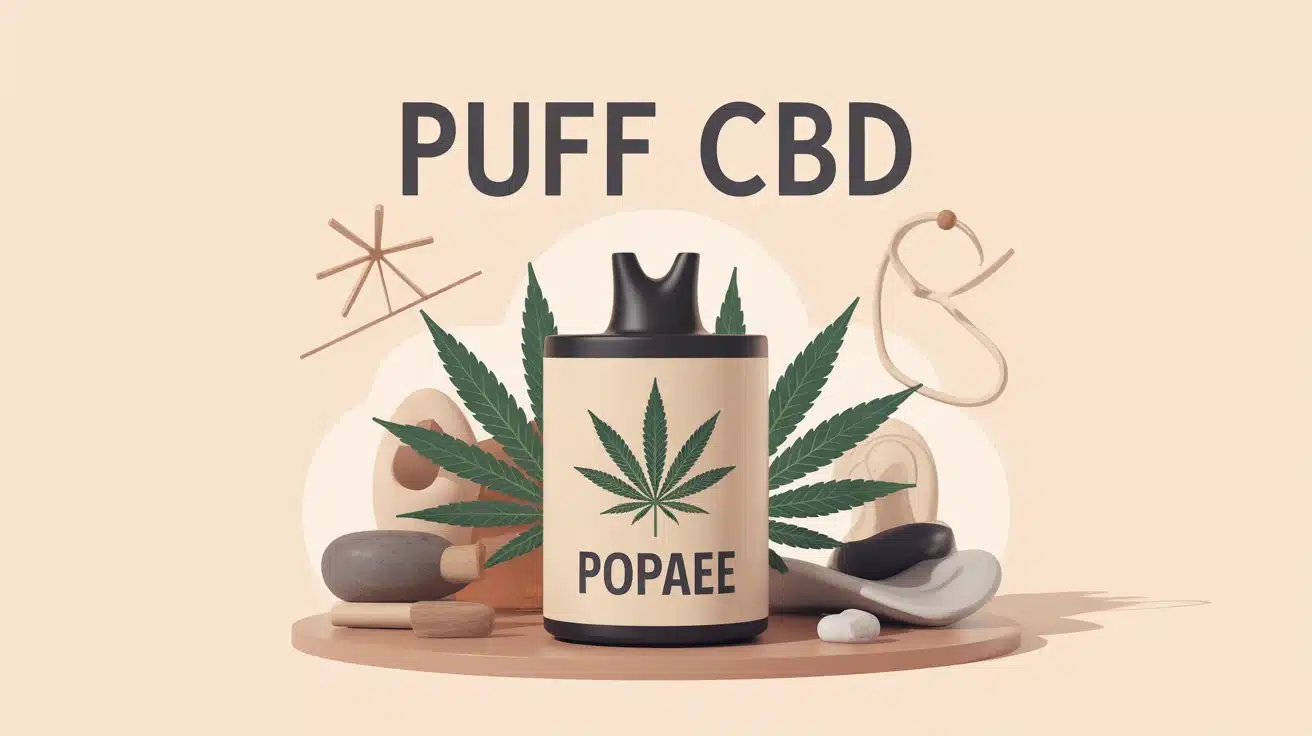Illustration puff CBD pour relaxation nomade