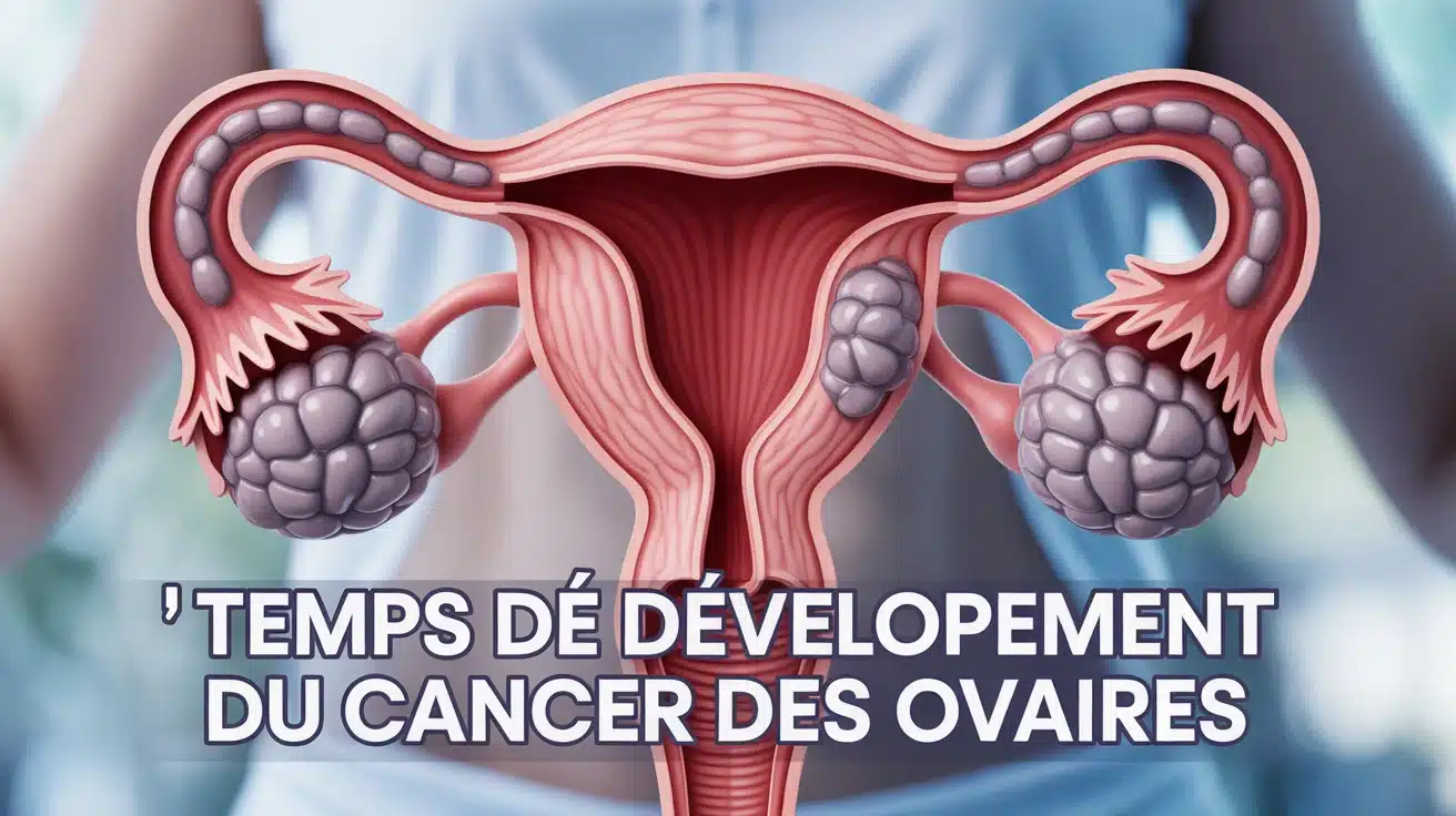 Illustration vectorielle du temps de développement du cancer des ovaires