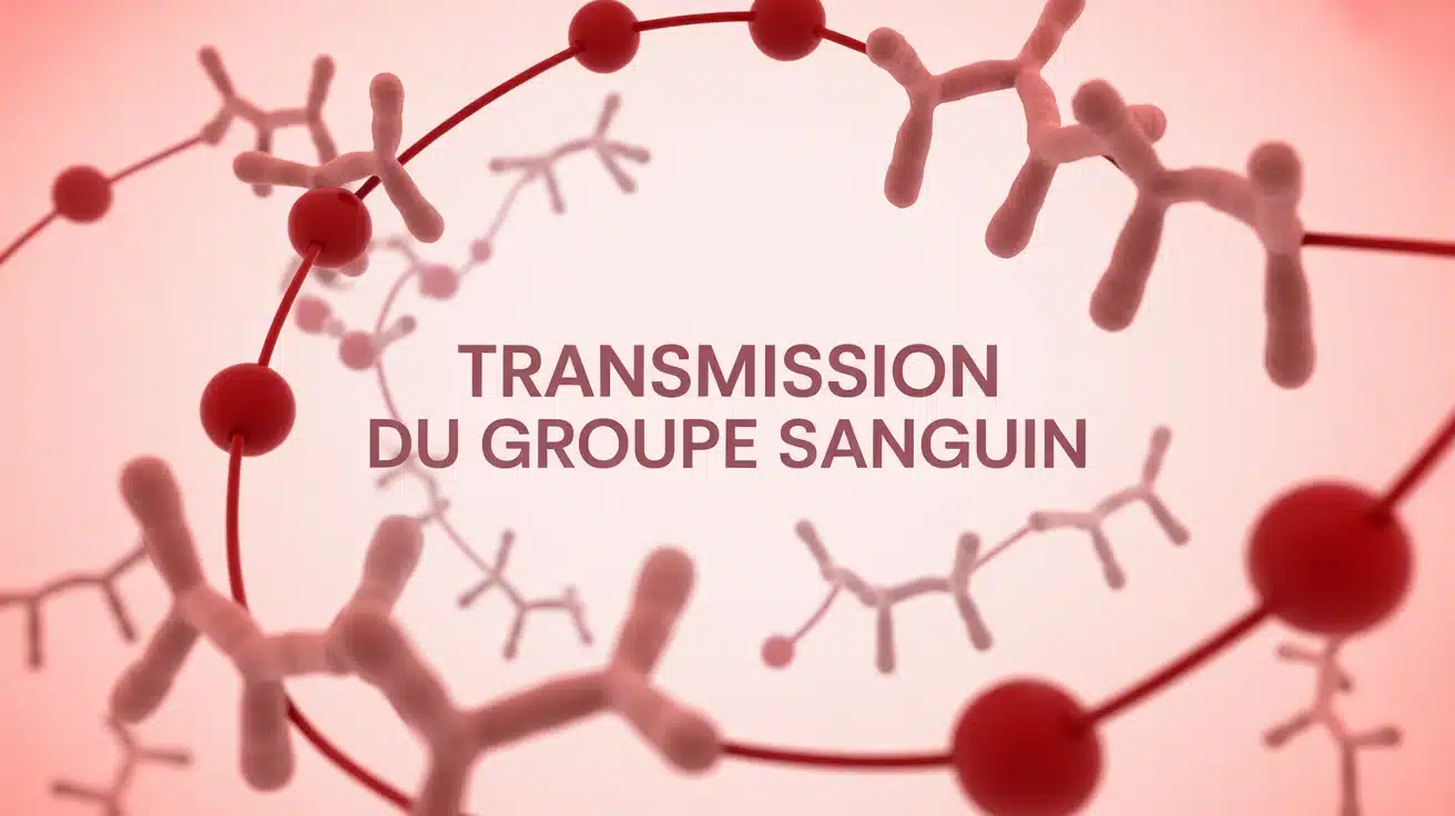 illustration vectorielle de la transmission du groupe sanguin avec chromosomes et globules rouges
