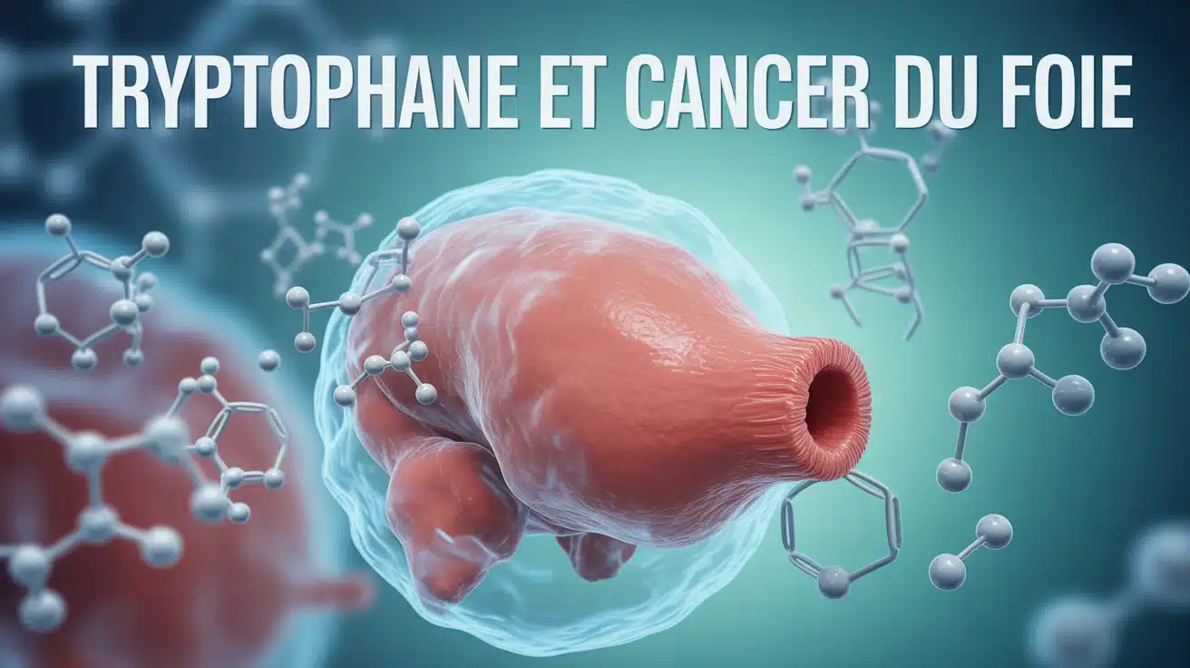 foie abstrait avec molécules tryptophane et cancer du foie