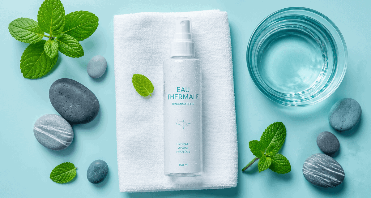 bienfaits eau thermale brumisateur serviette galets menthe