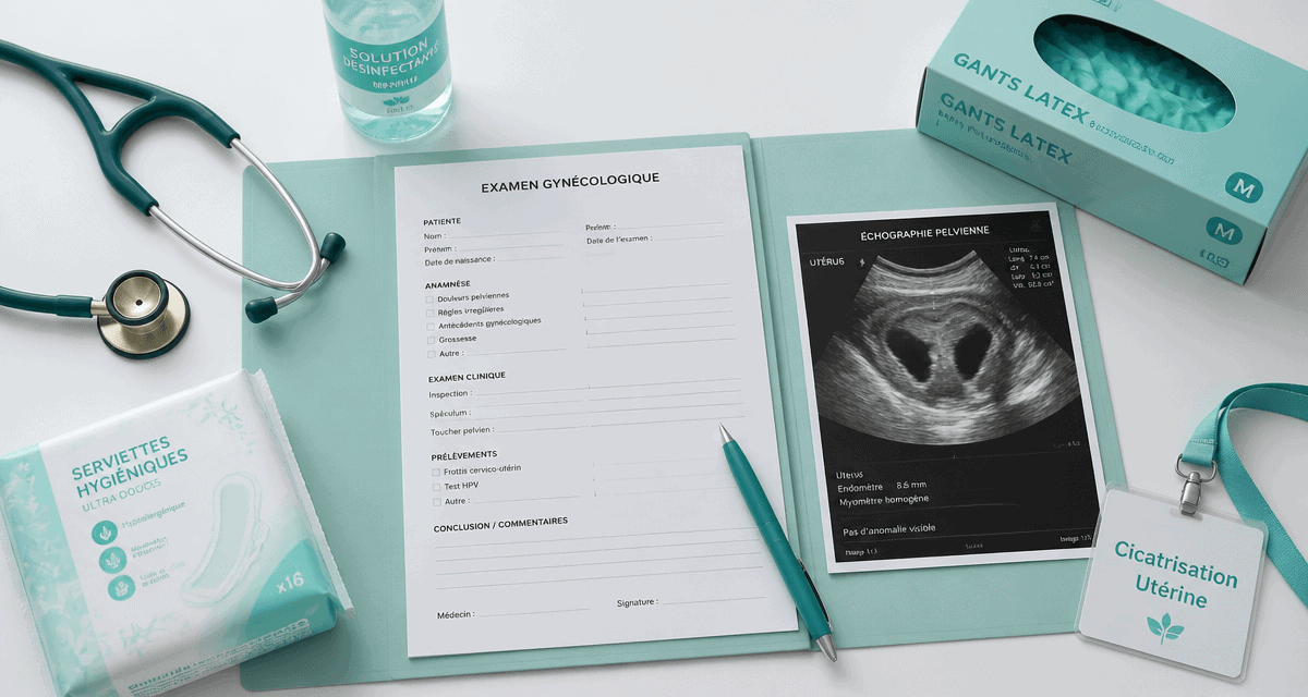 Cicatrisation après ablation polype utérin vue dossier médical et échographie
