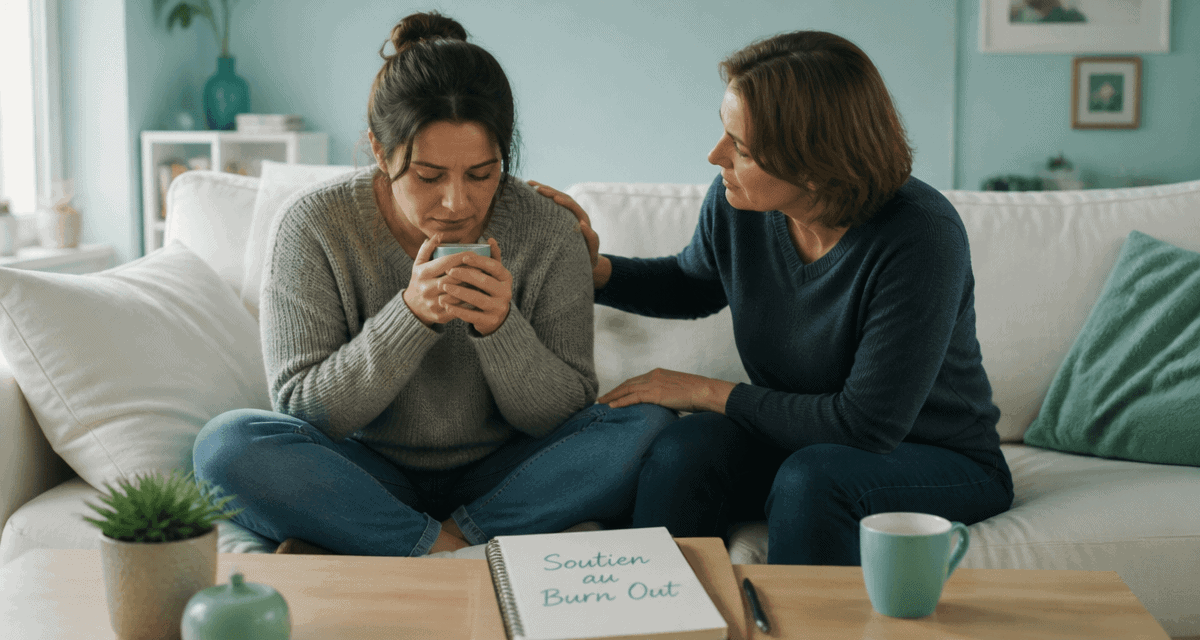 comment aider une personne en burn out assise avec un proche