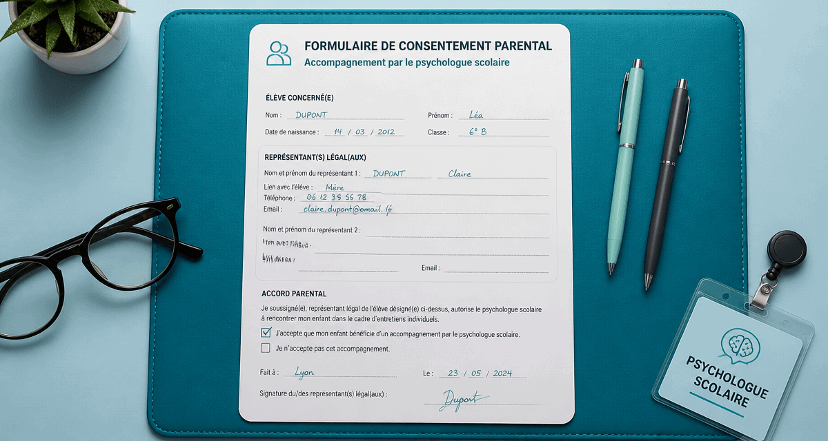 psychologue scolaire refus des parents formulaire consentement