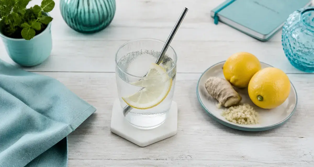 Boire jus de citron le matin : verre d’eau tiède au citron