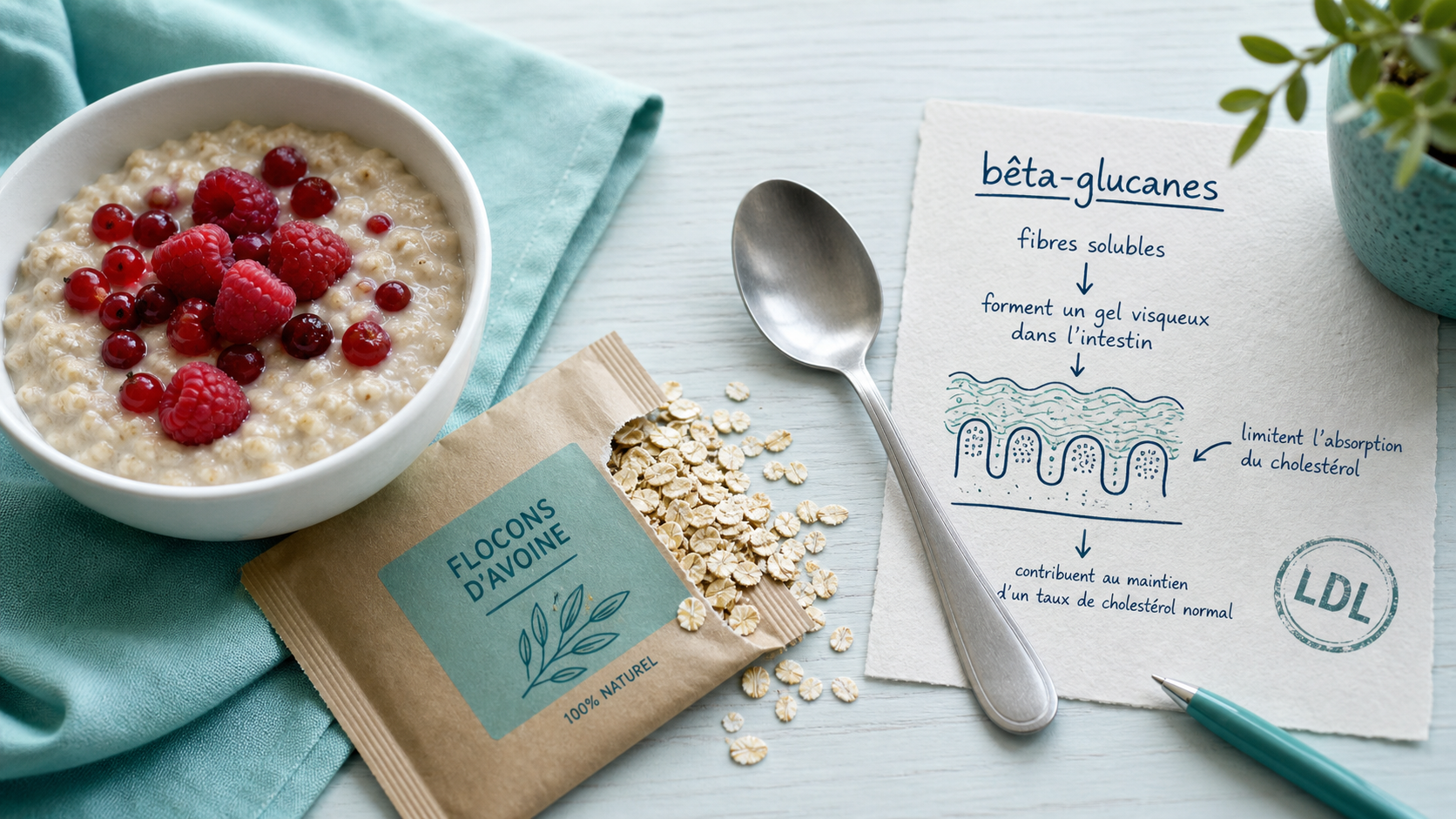 Flocon avoine et cholesterol : porridge aux bêta-glucanes pour baisser le LDL