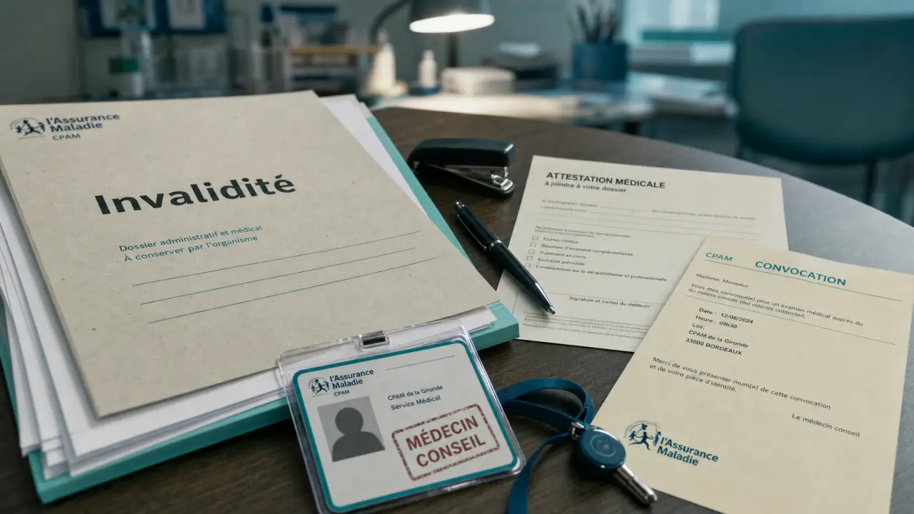 RDV médecin conseil CPAM invalidité, convocation et dossier