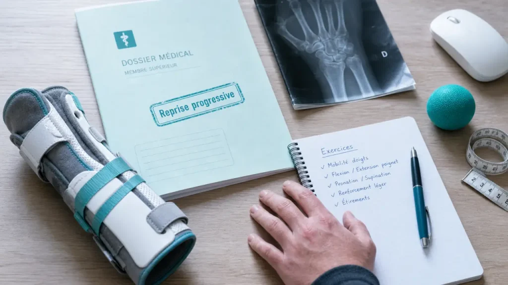 Quand reprendre le travail après une fracture du poignet : délais, rééducation et poste adapté