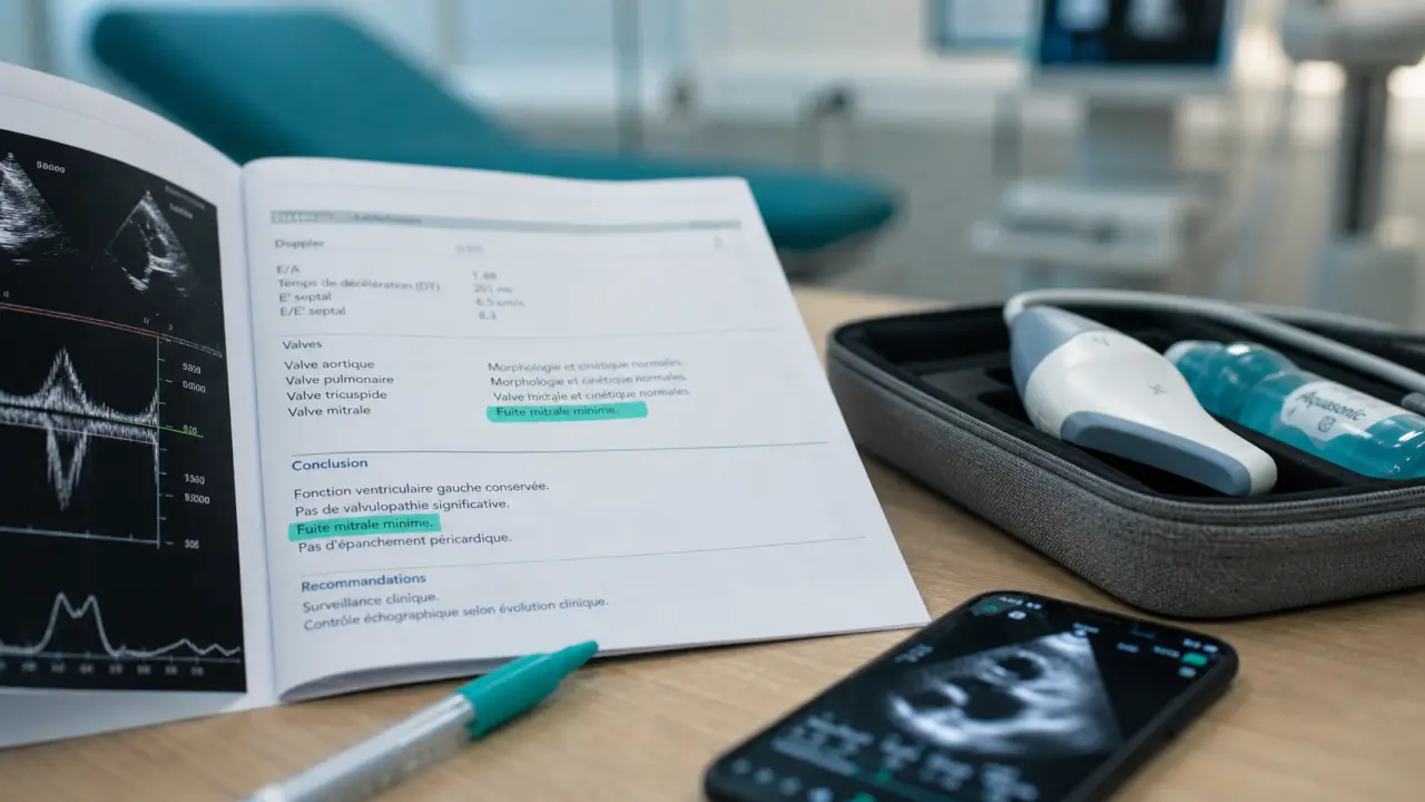 Une fuite mitrale minime sur rapport d’échocardiographie