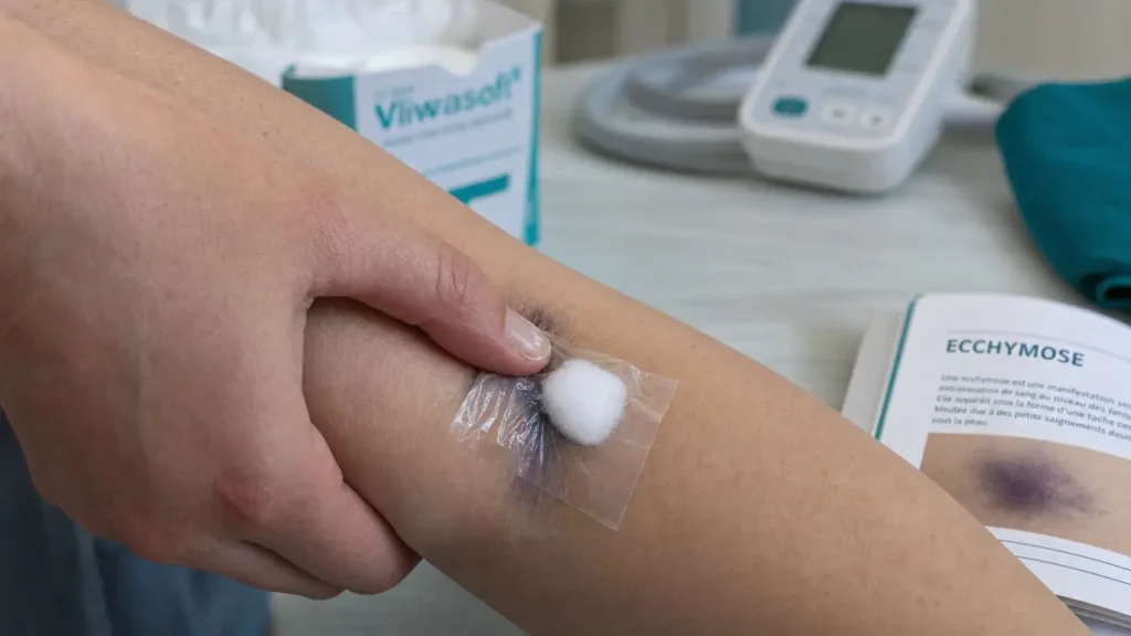 Bleus après prise de sang : 3 à 5 minutes de compression et les signes à surveiller