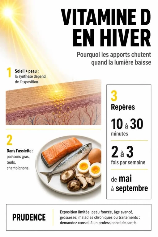 Remède de grand-mère manque de vitamine d : soleil, aliments sources et repères pratiques pour mieux comprendre les apports