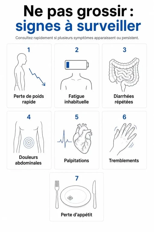 Pourquoi je ne grossis pas : signes d’alerte qui justifient une consultation
