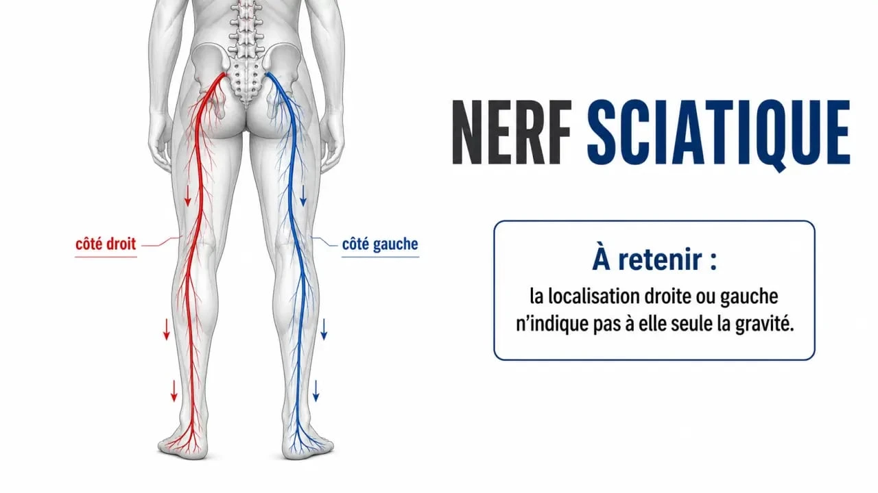 Nerf sciatique droite ou gauche : schéma comparatif du trajet et des signes d’alerte