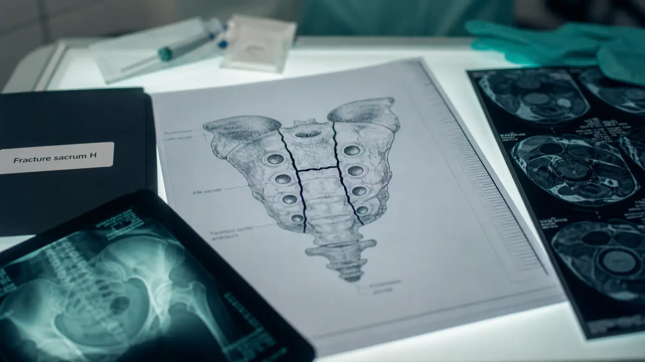 fracture en h du sacrum vue IRM sur table clinique