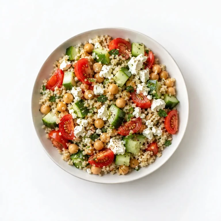 Recettes healthy faciles : salade de quinoa, pois chiches et feta