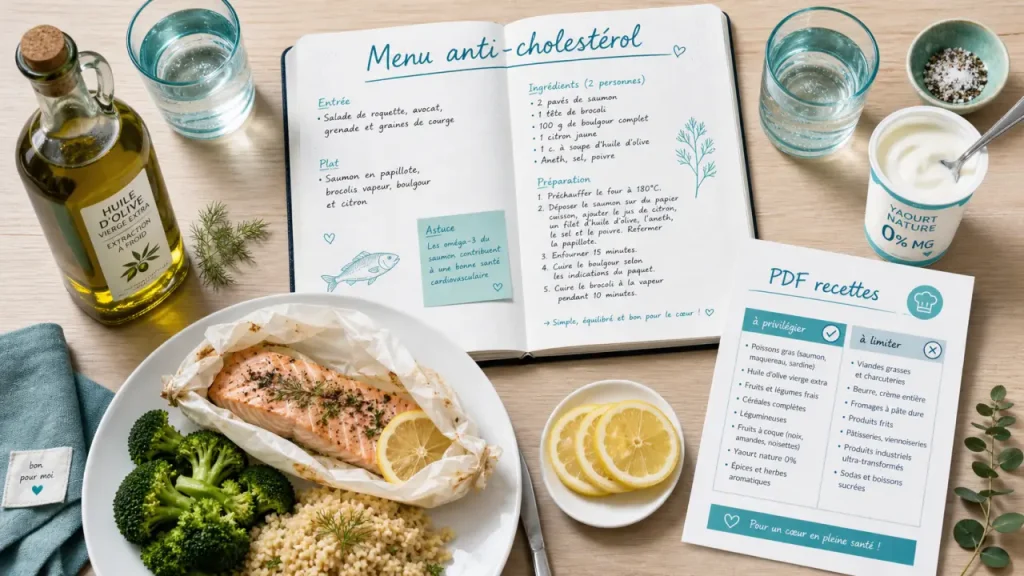 Cholestérol élevé : 7 jours de menus sans beurre ni friture à télécharger en PDF