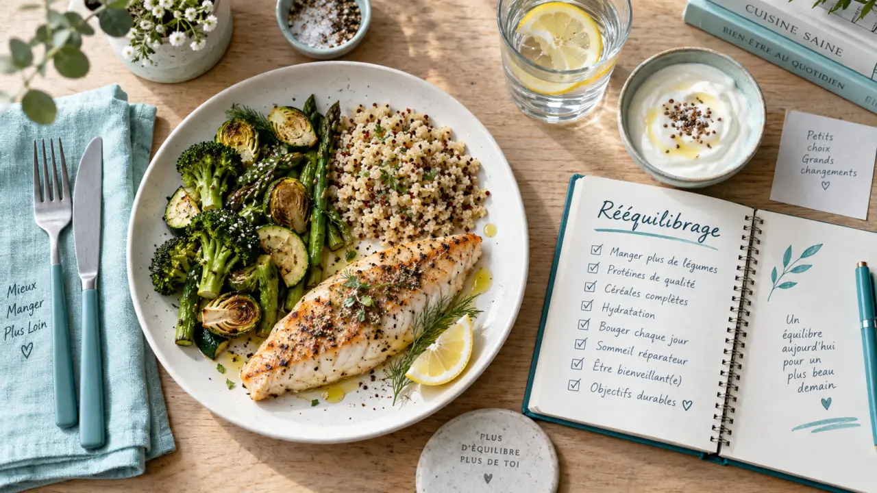 Rééquilibrage alimentaire après 50 ans : assiette équilibrée